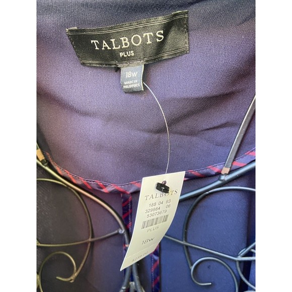 TALBOTS WOMAN 18 W navy blue career clasp front blazer NWT $239 - Picture 3 of 5